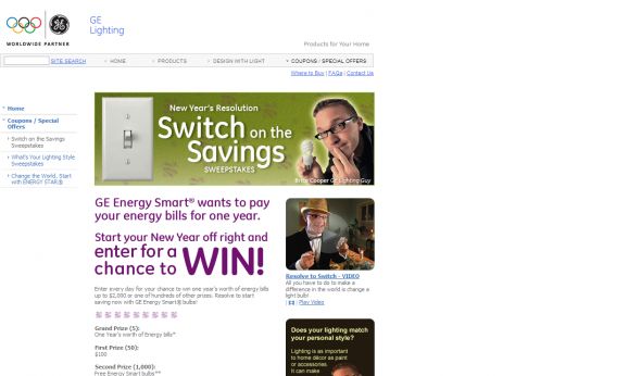 GELighting.com - Switch & Win Sweepstakes