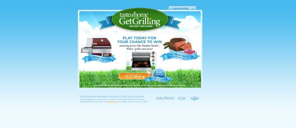 Taste of Home Get Grilling Instant Win Game