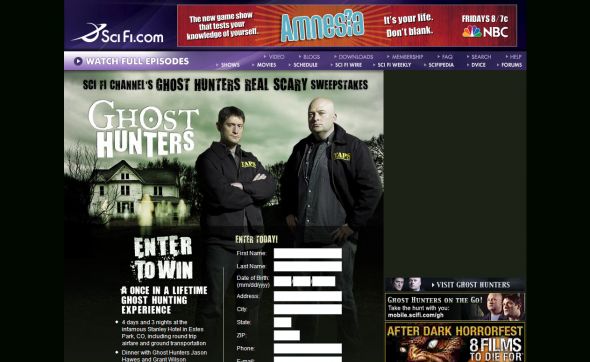 Ghost Hunters Real Scary Sweepstakes