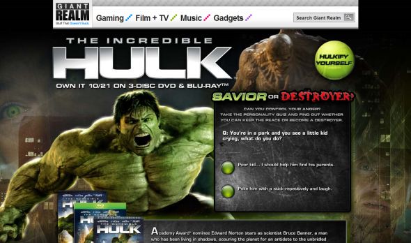 The Incredible Hulk: Savior or Destroyer Sweepstakes