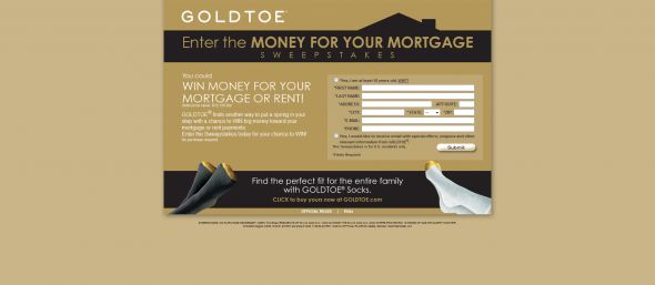 GoldToe Money For Your Mortgage Sweepstakes