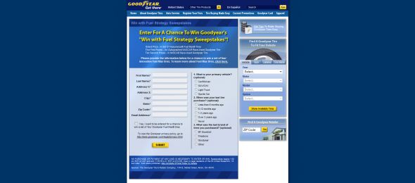 Goodyear’s Win with Fuel Strategy Sweepstakes