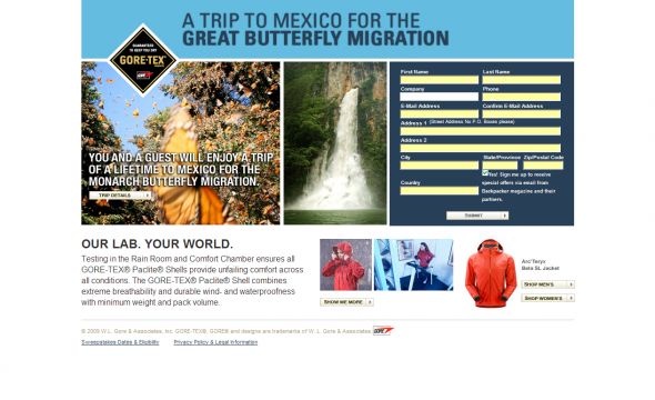 GORE-TEX Products Butterfly Solution Sweepstakes