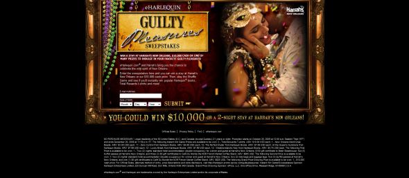 eHarlequin Guilty Pleasures Sweepstakes