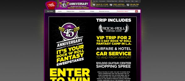 Guitar Center 45th Anniversary Sweepstakes