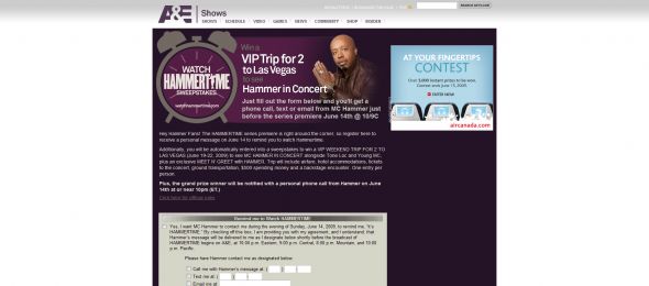 A&E HAMMERTIME Sweepstakes