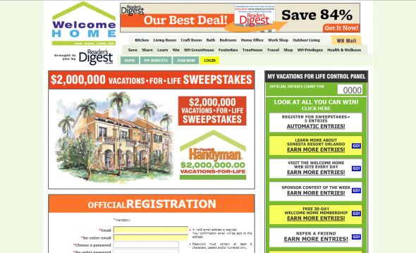 Reader’s Digest Vacations For Life Sweepstakes