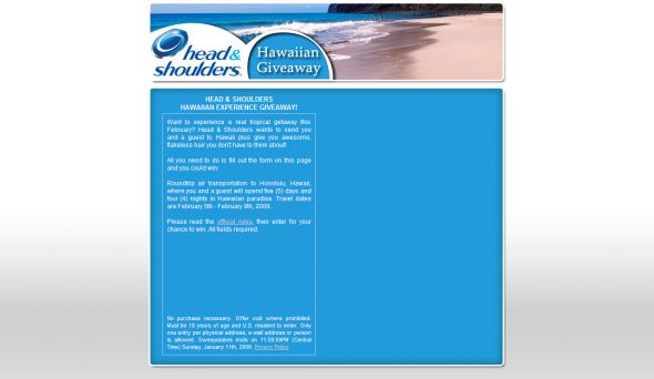 Head and Shoulders Hawaiian Experience Giveaway