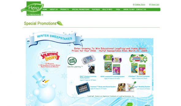 Hero Nutritionals Winter Sweepstakes