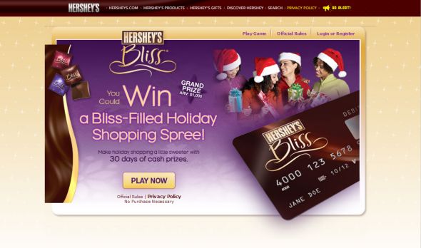 Hershey’s Bliss – Holiday Shopping Spree Game