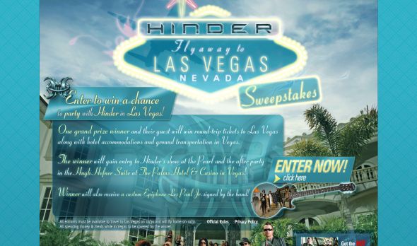 The Hinder / Flyaway to Las Vegas Sweepstakes
