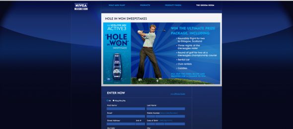 Yahoo! NIVEA FOR MEN Hole-in-Won Sweepstakes
