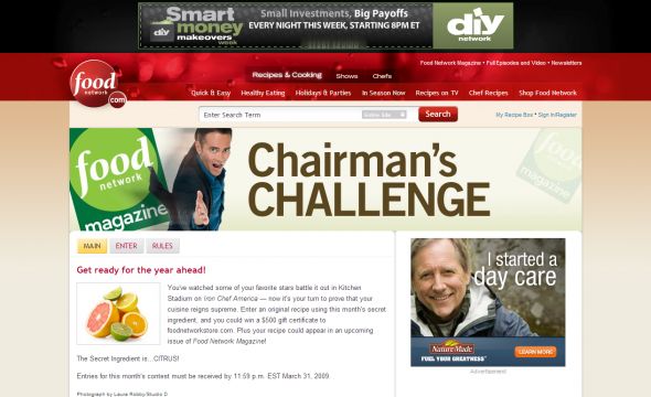 Food Network Chairmans Challenge Contest