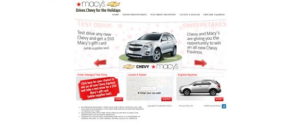 Macy’s Drives Chevy for the Holidays Sweepstakes