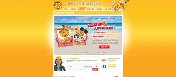 Honey Bunches of Oats One Spoonful is All it Takes Instant Win Game