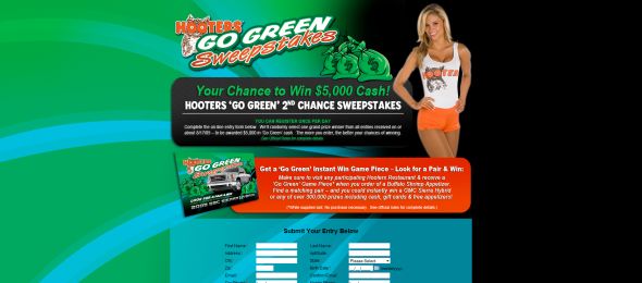Hooters Go Green Sweepstakes