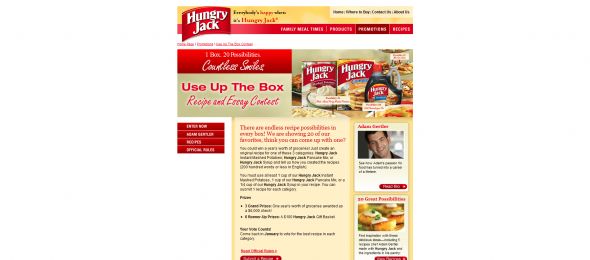Hungry Jack Use Up The Box Recipe and Essay Contest