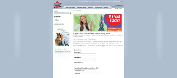 Bissell If I Had $200 Contest