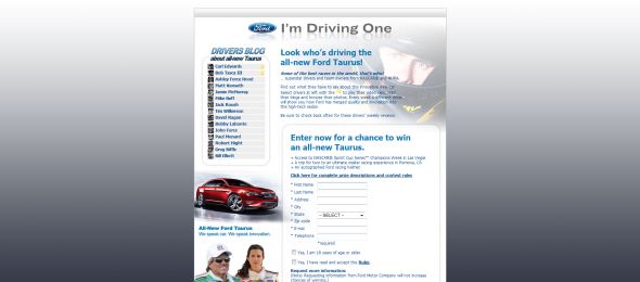 Ford I’m Driving One Taurus Sweepstakes