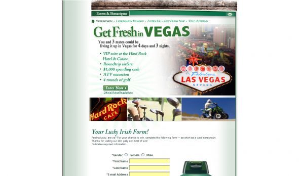 The Irish Springs Luck of the Irish Las Vegas Sweepstakes