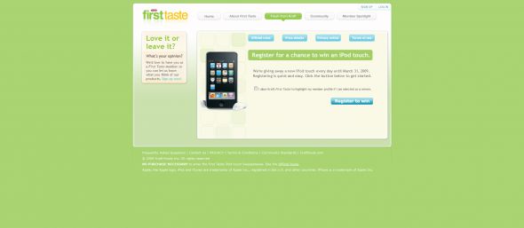 Kraft First Taste iPod touch Sweepstakes