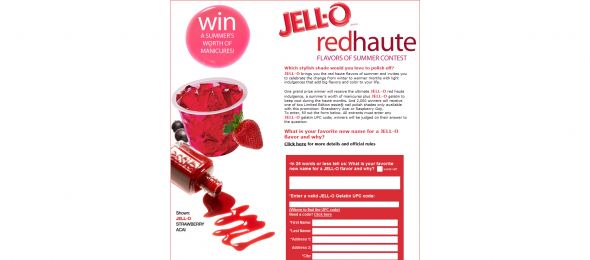Jell-O Red Haute Flavors of Summer Sweepstakes