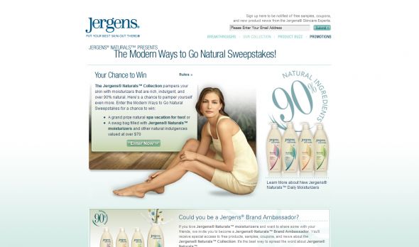 Jergens Naturals Modern Ways To Go Natural Promotion