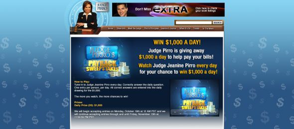 Pirro’s Payback Watch and Win Sweepstakes