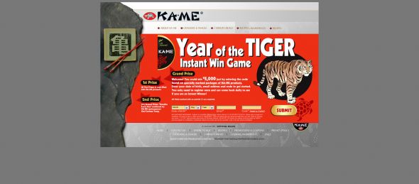 KA-ME Year of the Tiger Instant Win Game