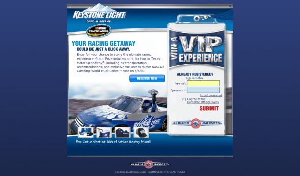 Keystone Light NASCAR Camping World Truck Series Sweepstakes