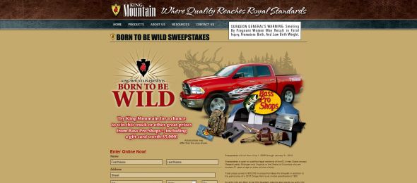 King Mountain Tobacco 2009 Born to be Wild Sweepstakes