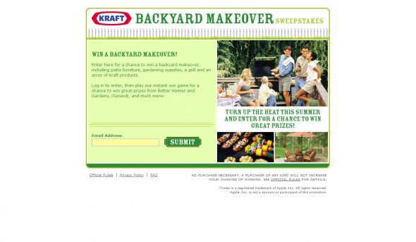 Kraft Backyard Makeover Sweepstakes Kraft Backyard Makeover Sweepstakes