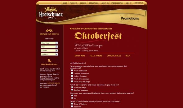 Kretschmar Oktoberfest Sweepstakes
