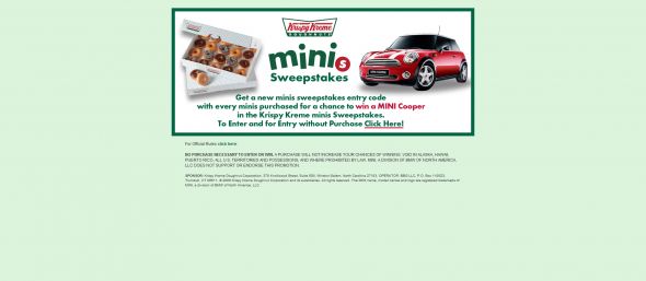 Krispy Kreme minis Sweepstakes