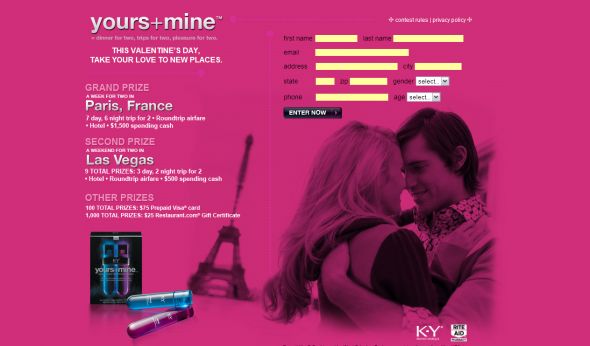 K-Y Yours+Mine, Dinner On Us Sweepstakes