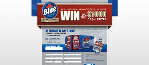 Labatt Blue Cheers to You Sweepstakes