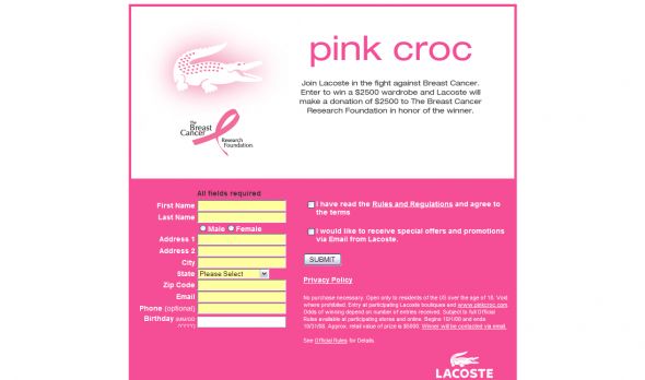 The Lacoste Pink Croc Sweepstakes
