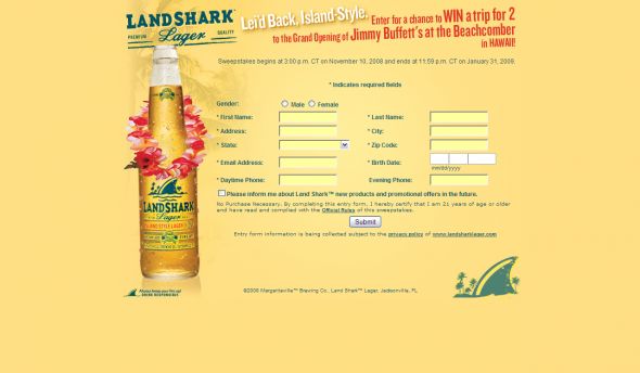 Land Shark Flyaway Sweepstakes