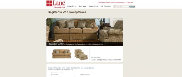 Lane Home Furnishings 2010 Quarterly Online Sweepstakes