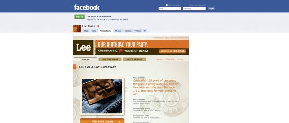 Lee Jeans 120th Birthday Giveaway Sweepstakes