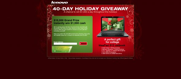 Lenovo 40-Day Holiday Giveaway