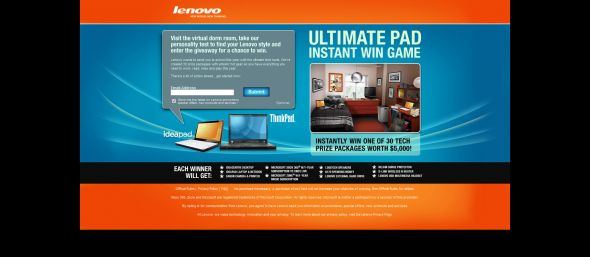 Lenovo Ultimate Pad Instant Win Game