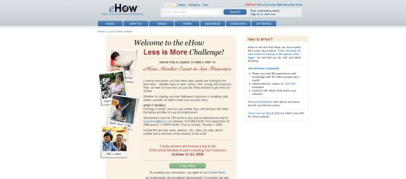 EHOW.COM Less is More Contest