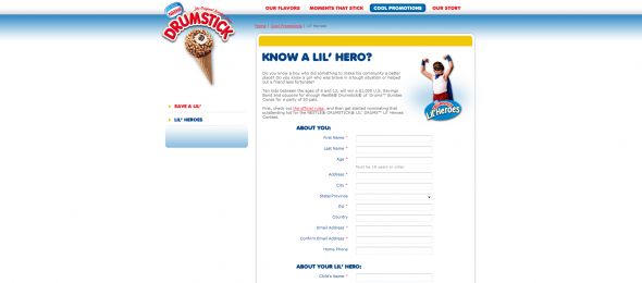 Nestlé Drumstick Lil’ Drums Brand Lil’ Heroes Contest