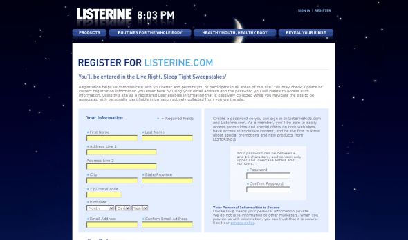 The LISTERINE ANTISEPTIC Live Right, Sleep Tight Sweepstakes