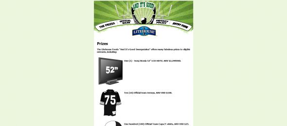 Litehouse And It’s Good Sweepstakes