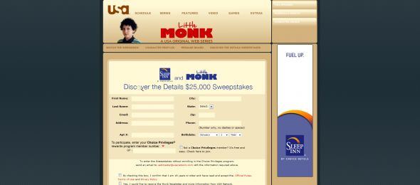Sleep Inn & Little Monk Discover the Details Sweepstakes