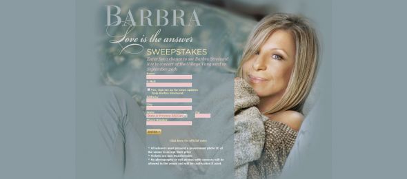 Barbra Streisand Love is the Answer Sweepstakes