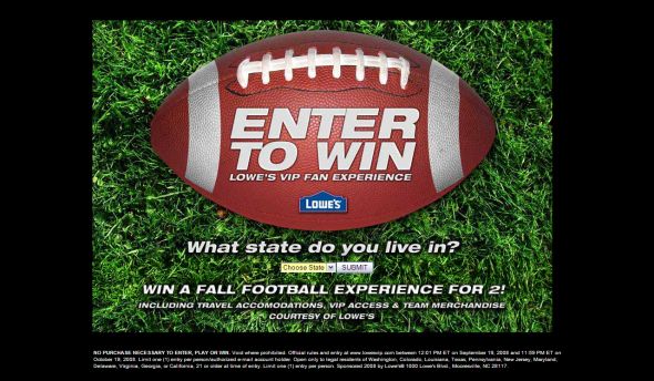The Lowe’s VIP Fan Experience Sweepstakes