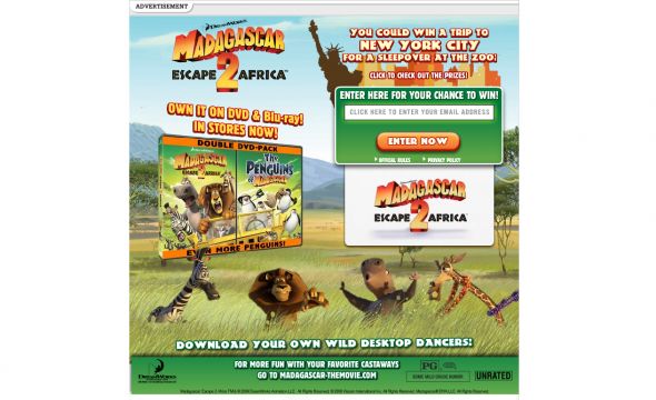 Cartoon Network Paramount Madagascar 2 DVD Sweepstakes